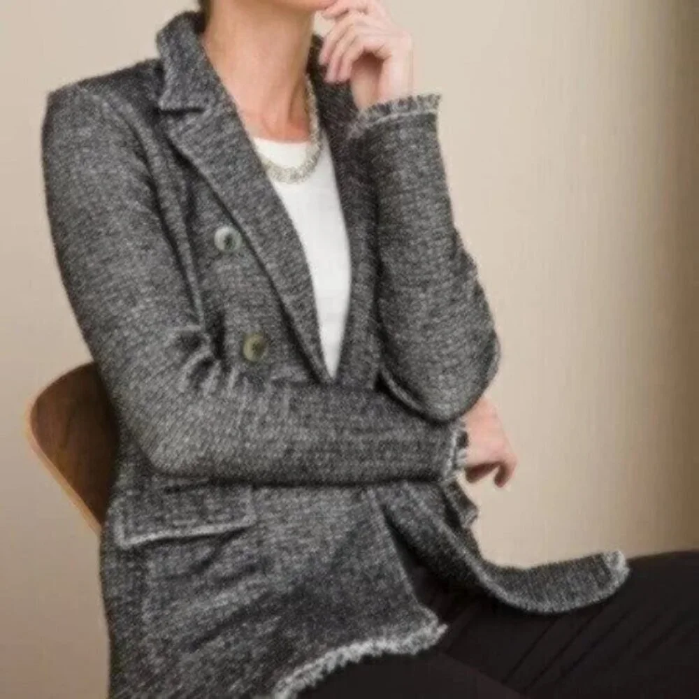 NWOT Chico's Notch-Collar Sweater Jacket - Picture 3 of 7